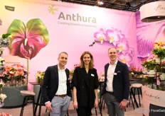 Jos, Laura and Gert of Anthura present at the fair, among other things, the re-branding with the new slogan "Creating Blooming Happiness" in combination with the new logo.